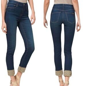 WHBM "Embellished Cuff Ankle" Jeans in Dark Wash Size 4P -- STUNNING!!!